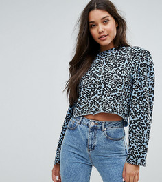 Свитшот с леопардовым принтом Missguided - Синий