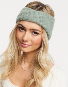 Зеленая повязка на голову с добавлением шерсти ASOS DESIGN - Зеленый