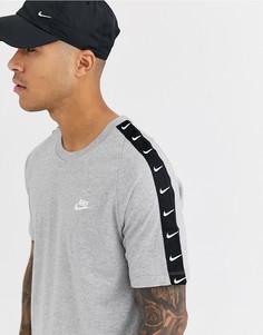 Серая футболка с лентами Nike - Серый