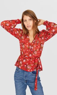 Блуза с цветочным принтом Stradivarius