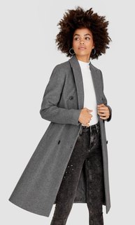 Базовое пальто из драпа Stradivarius