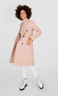 Базовое пальто из драпа Stradivarius