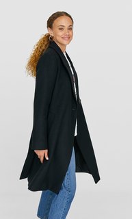 Пальто из сукна с поясом Stradivarius