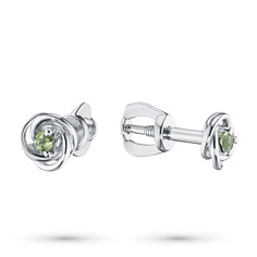 Серьги из серебра с хризолитом 203598-012-0019 ЭПЛ Якутские Бриллианты