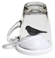Чашки Qualy Sparrow Чашка с крышкой, белая с черным