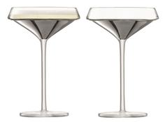 Наборы бокалов для шампанского LSA International Space Набор из 2 бокалов-креманок, 240 мл, платина