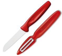 Наборы ножей WUESTHOF Sharp Fresh Colourful Набор ножей для чистки и нарезки овощей и фруктов, с плавающим лезвием, рукоятка красная