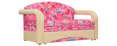 Диван тканевый прямой Эдем Pony розовый (Микровелюр + Экокожа) Home Me