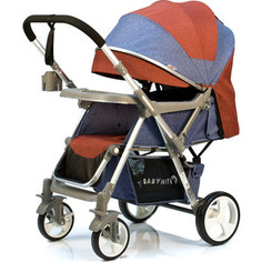 Коляска прогулочная BabyHit SENSE - JEANS DARK RED - Джинс с темно - красным
