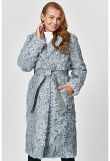 Утепленная шуба из овчины калган Virtuale Fur Collection