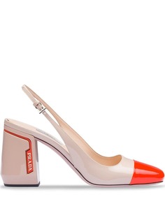 Prada лакированные туфли с ремешком на пятке