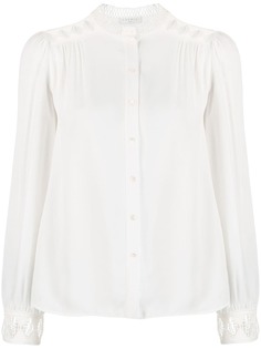 Sandro Paris блузка без воротника с вышивкой
