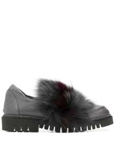 Lorena Antoniazzi лоферы с меховой отделкой