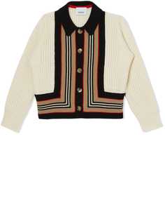 Burberry Kids кардиган с отделкой в полоску Icon Stripe