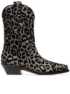 Dolce & Gabbana ковбойские сапоги Texan 40 с леопардовым принтом