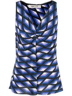 DVF Diane von Furstenberg топ без рукавов с принтом