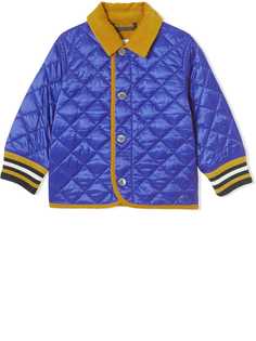 Burberry Kids стеганая куртка с вельветовыми вставками