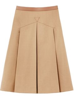 Burberry юбка со складками и контрастным поясом