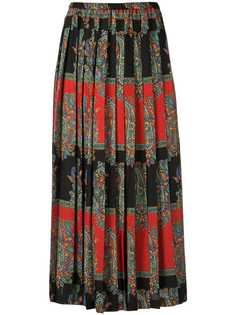 Junya Watanabe плиссированная юбка с принтом пейсли