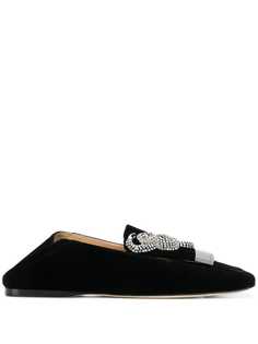 Sergio Rossi embellished velvet loafers