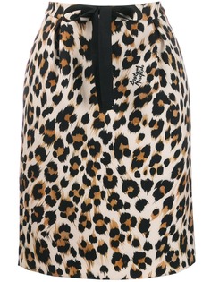 Moschino юбка с леопардовым принтом и кулиской