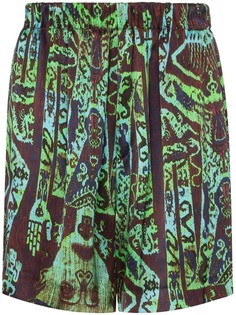 Edward Crutchley шорты Raja с графичным принтом