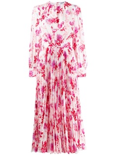 MSGM плиссированное платье с цветочным принтом