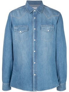 Brunello Cucinelli джинсовая рубашка в стиле вестерн