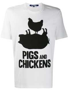 Junya Watanabe MAN футболка с принтом Pigs and Chickens