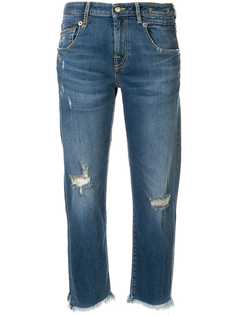 R13 джинсы прямого кроя с эффектом потертости