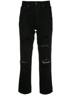 AMIRI укороченные джинсы с эффектом потертости
