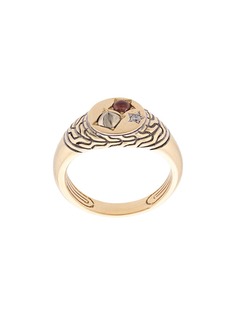 John Hardy Adwoa Aboah 18kt Yellow Gold and Mixed Stone Classic Chain Signet Pinky Ring