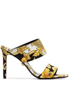 Versace мюли с принтом и открытым носком