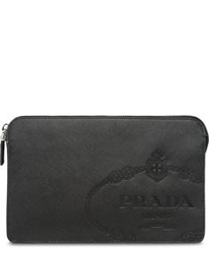 Prada клатч на молнии с логотипом