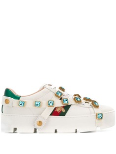 Gucci кроссовки с декором из кристаллов