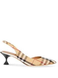 Burberry туфли в клетку Vintage Check с ремешком на пятке