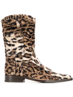 Martine Rose ковбойские ботинки с леопардовым принтом