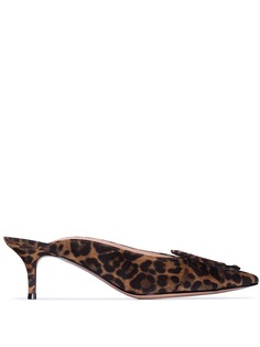 Gianvito Rossi мюли Ruby 55 с леопардовым принтом