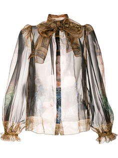 Dolce & Gabbana полупрозрачная блузка с принтом