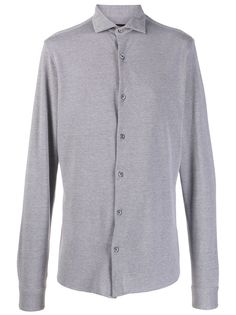 Z Zegna фактурная рубашка с длинными рукавами