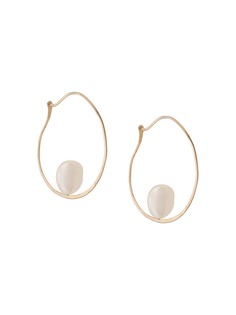 Niza Huang золотая серьга-кольцо Floating с барочным жемчугом