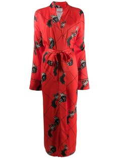 Kirin gun print kimono coat