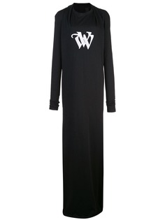 Vera Wang платье с вышитым логотипом