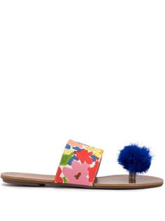 Frances Valentine разноцветные сандалии с помпоном