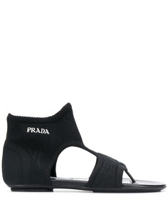 Prada сандалии с носочной вставкой
