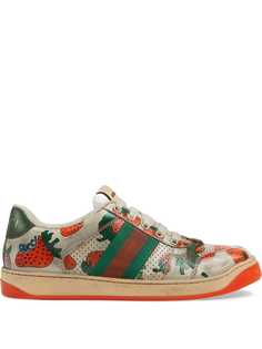 Gucci кроссовки Screener с принтом Gucci Strawberry