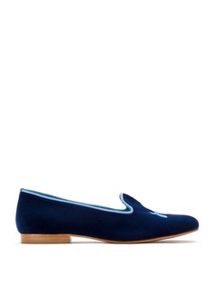 Blue Bird Shoes бархатные лоферы Koons с вышивкой