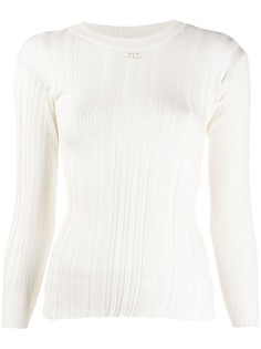 Courrèges облегающий джемпер в рубчик