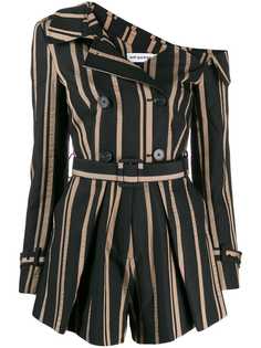 Self-Portrait полосатый комбинезон с открытыми плечами
