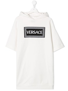 Young Versace платье с капюшоном и логотипом